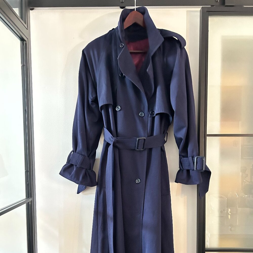 Anna  Collection Coats Navy Blue Trench Coat - Pure Wool - M/L - Great Condition